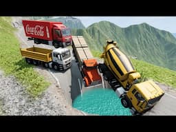 Mobil Kecelakaan Masuk Lubang Permainan Mobil Mobilan Simulator Beamng.Drive Mobil Rusak Hancur#14