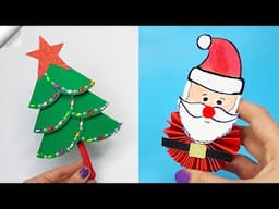 10 DIY christmas Easy paper crafts  5 minute crafts christmas  Moving christmas toys