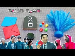 4 TOYS INSPIRED OF SQUID GAME | How To Make Paper Ddakji, Flying Stone, Gonggi, Jegi