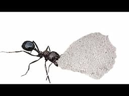 Ants moving stones.