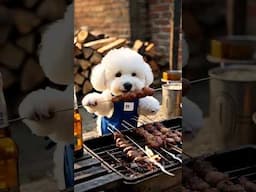 【Healing dog】A dog chef makes Burgers and Fries. #cutedog #cooking #doglover #babydogs