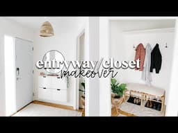 Entryway and Closet Makeover | Ikea Shoe Cabinet, Board and Batten, Bench