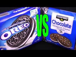 Oreo vs Dollar General Brand Clover Valley Sandwich Cookie, FoodFights Cheep vs Expensive Challenge