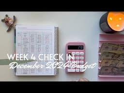 Week 4 Check In | December 2024 Budget | Inconsistent Income | College Student | 25 Year Old