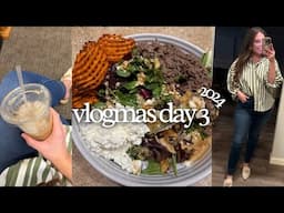 Vlogmas Day 3! Working 9 to 5, high protein dinner, banana protein pudding