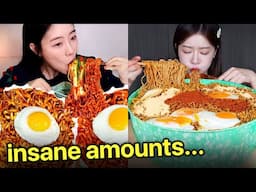 mukbangs eat SO MUCH noodles... (Vox2 Compilation)