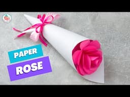 🌹 Single Paper Rose Bouquet Tutorial 💕 BEGINNERS | Easy DIY Paper Craft Rose Flower