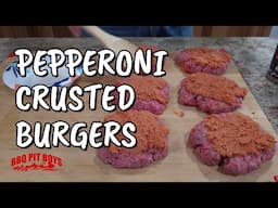 Pepperoni Crusted Cheese Burgers