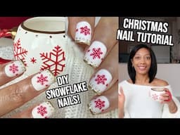 CHRISTMAS NAIL ART TUTORIAL 2024 , snowflake chrome nail art design , how to do Christmas nails