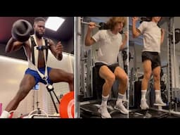 Pro Footballers Epic Muscle Workouts! 💪🏼 David Luiz, Aubameyang, Adama & More!