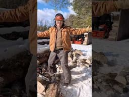 Cutting Frozen Wood in Freezing Temperatures