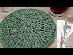 Crochet Alpine Stitch in The Round - Placemats and More