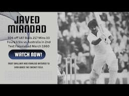 Javed Miandad’s Sensational Century Against Australia 🏏 | Faisalabad Test March 1980 in 2nd Test