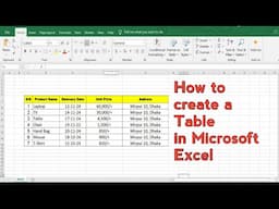 এক্সেলের টেবিল করার নিয়ম | How to Create Table in Excel 2024