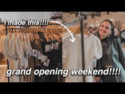 seeing my brand in stores for the first time!!! GRAND OPENING WEEKEND!! | VLOG