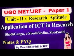 UGC NET Paper 1 || Research Aptitude || Application of ICT in Research