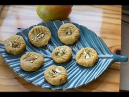 kesar mango  peda | mango peda recipe | mango - saffron peda | milk powder sweets |