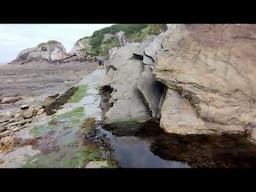 A Walk Along The Rock Pools, Caves And Beach.  Combe Martin North Devon.