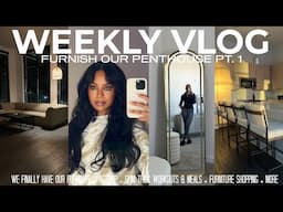 WEEKLY VLOG | FURNISHING OUR PENTHOUSE PT.1 + NEW FURNITURE! + SLIM THICK WORKOUTS & MEALS + NC TRIP