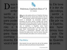 Pão Diário: Hebreus Capítulo Dois N.03 - WMB