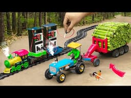 Top Mini Creative diy tractor petrol pump science project | DIY Mini Tractor Full of Bricks