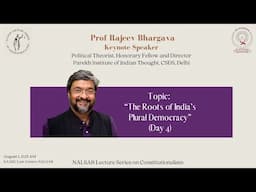 The roots of India's Plural democracy | Rajeev Bhargava | NALSAR University of Law