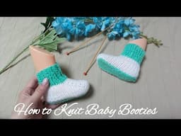 How to Knit Baby Booties Shoes [tutorial]