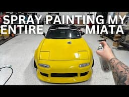 SPRAY PAINTING My Wrecked Miata!?