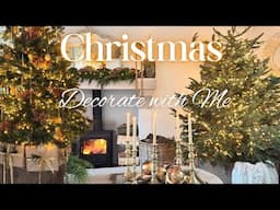 Natural Christmas Decorate with Me🌲REAL Christmas Trees ~ Mantel & Coffee Table Decorating Ideas