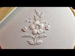 White Work  Embroidery Flower Mix Stitches for Beginners