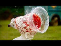 Supersonic Golf Ball to the Forehead at 82,000 FPS - The Slow Mo Guys @KentuckyBallistics