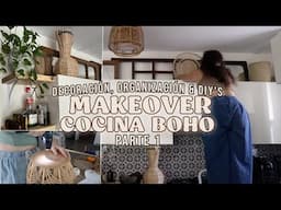 Redecorando mi cocina boho 💙🪴☀️ MAKEOVER COCINA pt.1