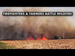 Firefighters and Farmers Battle Wildfire | Ogden, IL / I-74 | October 29th, 2024