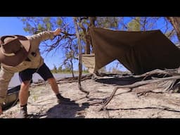 Man and Dog 🐕  Solo Camped on an Australian Outback River! Simple Bushcraft!