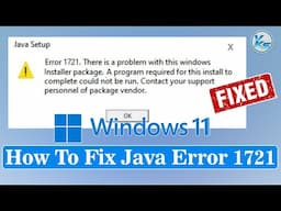 ✅ How to Fix Java Error 1721 on Windows 11