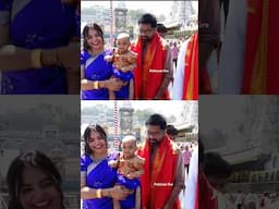 Director Vasishta With  His wife daughter  Visit Tirumala Tirupati Temple | vishwambhara