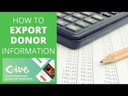 Export Donor Information [GiveWP WordPress]