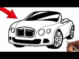 How to draw a BENTLEY - How to draw a car easy - Super Bentley Car Drawing Step By Step