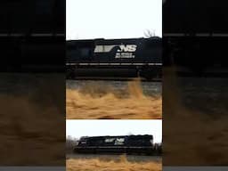 Chasing a fast Norfolk Southern train.