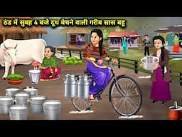 ठंड में सुबह 4 बजे दूध बेचने वाली गरीब सास बहू || Poor Mother -In -Law 4:00 Morning || Cartoon Video