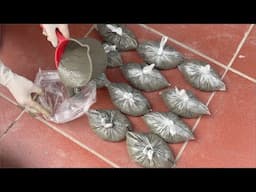 How to make flower pots from plastic bags very easy .