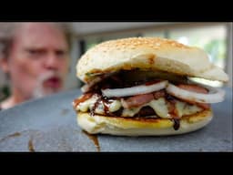 Swiss Cheese Dijon Cream BBQ Beef and Bacon Burger Recipe