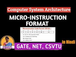 L-1.25 Microinstruction Format in Computer Architecture | Computer Organization | COA | CSA