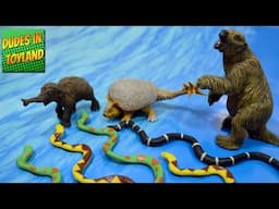 Safari Ltd animals Woolly Mammoth baby Doedicurus Giant Sloth prehistoric beasts toy videos for kids