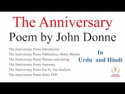 The #Anniversary by #JohnDonne #Poem Summary | Analysis | Explanation Line by Line In Urdu and Hindi