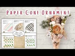 Vintage Christmas Cone-  DIY Ornament -Paper Crafting