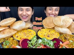 Eating Puri Ghugni Gajar ka kheer Challenge| Eating Show |Mukbang