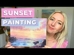 Painting Tutorial Acrylic Sunset for Beginners