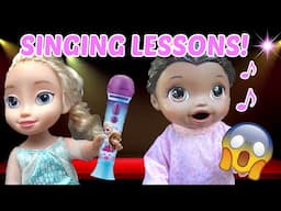 BABY ALIVE has SINGING LESSONS with ELSA! The Lilly and Mommy Show! FUNNY KIDS SKIT!