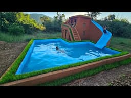 Building A Swimming Pool And Water Slide For A Holiday